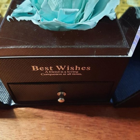 Artificial & Dried Flower Preserved in Glass Dome Eternal Sky Blue Decoration - Picture 5 of 7